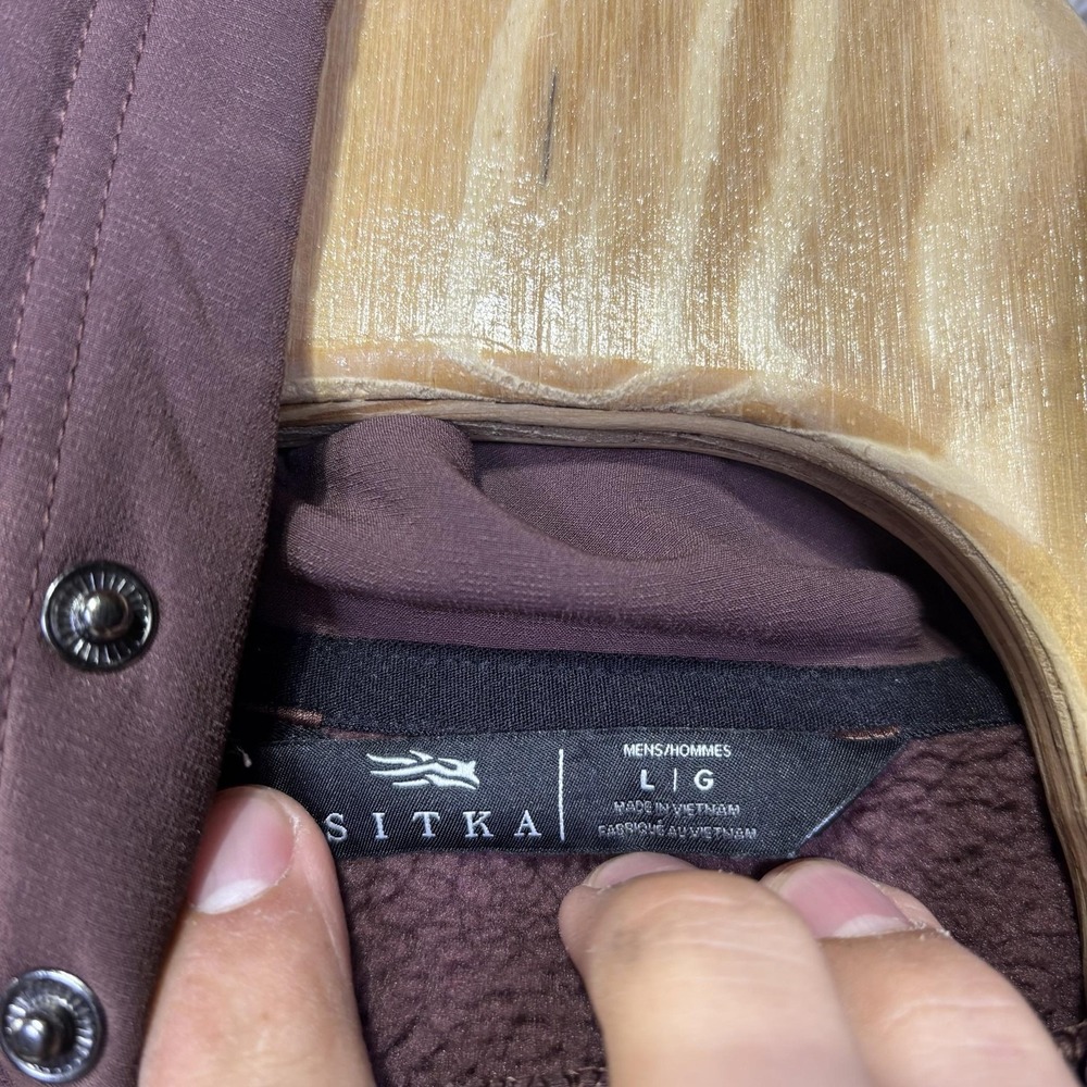 Sitka Durango Hoodie Mens Large Cherry Wood Fleece Pullover Logo Pocket Hunting - Picture 3 of 8